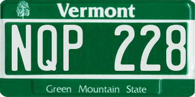 VT license plate NQP228