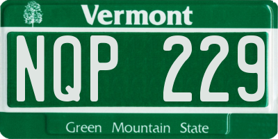VT license plate NQP229