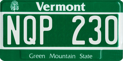 VT license plate NQP230