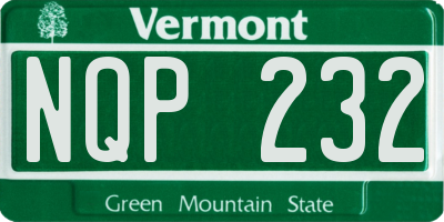 VT license plate NQP232
