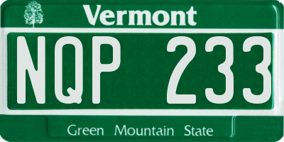 VT license plate NQP233