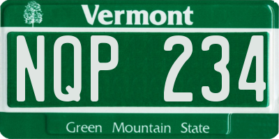 VT license plate NQP234