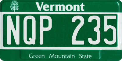 VT license plate NQP235