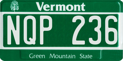 VT license plate NQP236