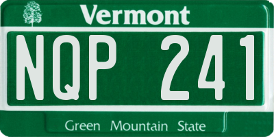 VT license plate NQP241