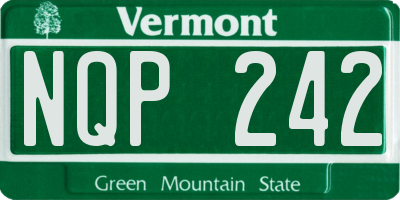 VT license plate NQP242