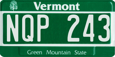 VT license plate NQP243