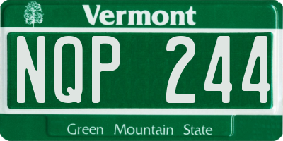 VT license plate NQP244