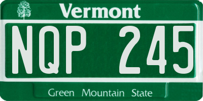 VT license plate NQP245