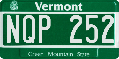 VT license plate NQP252