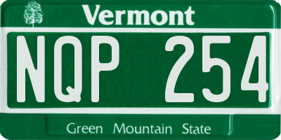 VT license plate NQP254