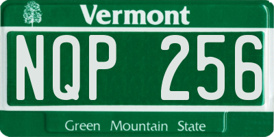 VT license plate NQP256