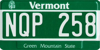 VT license plate NQP258