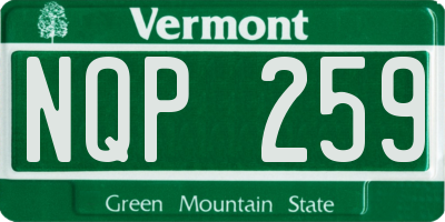 VT license plate NQP259