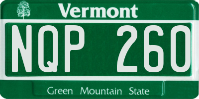 VT license plate NQP260
