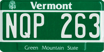 VT license plate NQP263