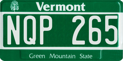 VT license plate NQP265