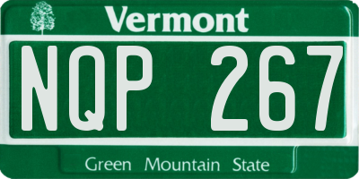 VT license plate NQP267