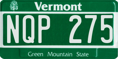 VT license plate NQP275