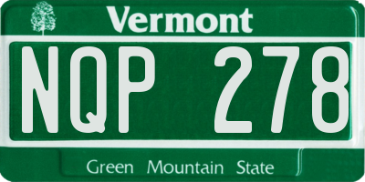 VT license plate NQP278