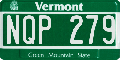 VT license plate NQP279