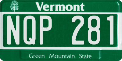 VT license plate NQP281