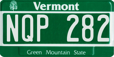 VT license plate NQP282