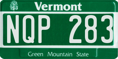 VT license plate NQP283