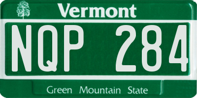 VT license plate NQP284