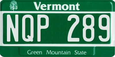 VT license plate NQP289