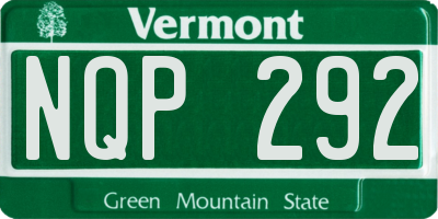 VT license plate NQP292