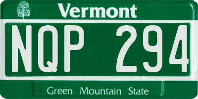 VT license plate NQP294
