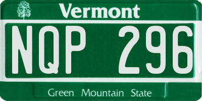 VT license plate NQP296