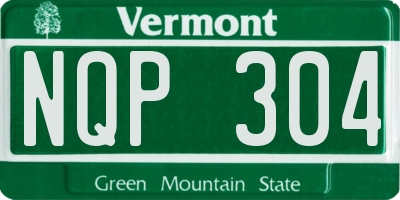 VT license plate NQP304