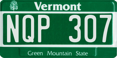 VT license plate NQP307