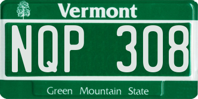 VT license plate NQP308