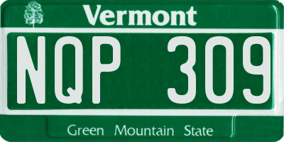 VT license plate NQP309