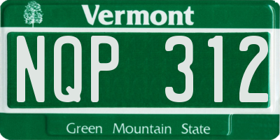 VT license plate NQP312