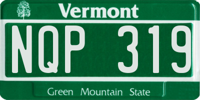 VT license plate NQP319