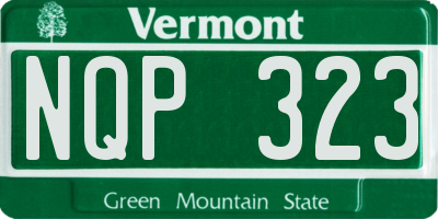 VT license plate NQP323