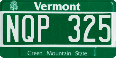 VT license plate NQP325