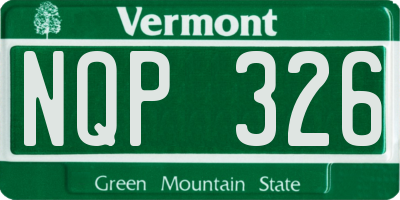 VT license plate NQP326