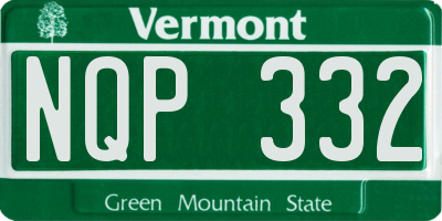 VT license plate NQP332