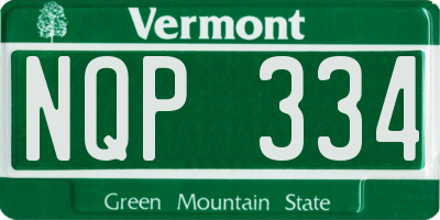 VT license plate NQP334