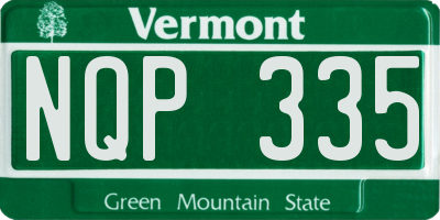 VT license plate NQP335