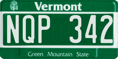 VT license plate NQP342