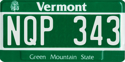 VT license plate NQP343