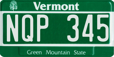 VT license plate NQP345