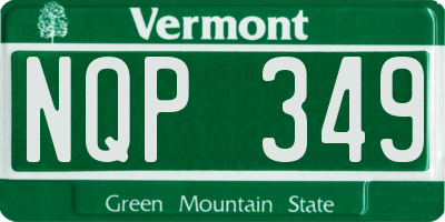 VT license plate NQP349