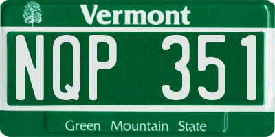VT license plate NQP351